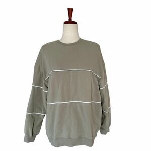 Move Mama Sweater Large Sage Green Nursing Sweatshirt Hidden Zipper Maternity
